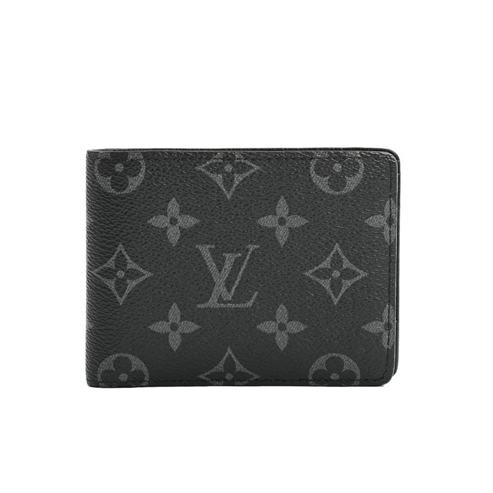 Louis Vuitton Portefeuille Multiple Bifold Wallet Leather Black